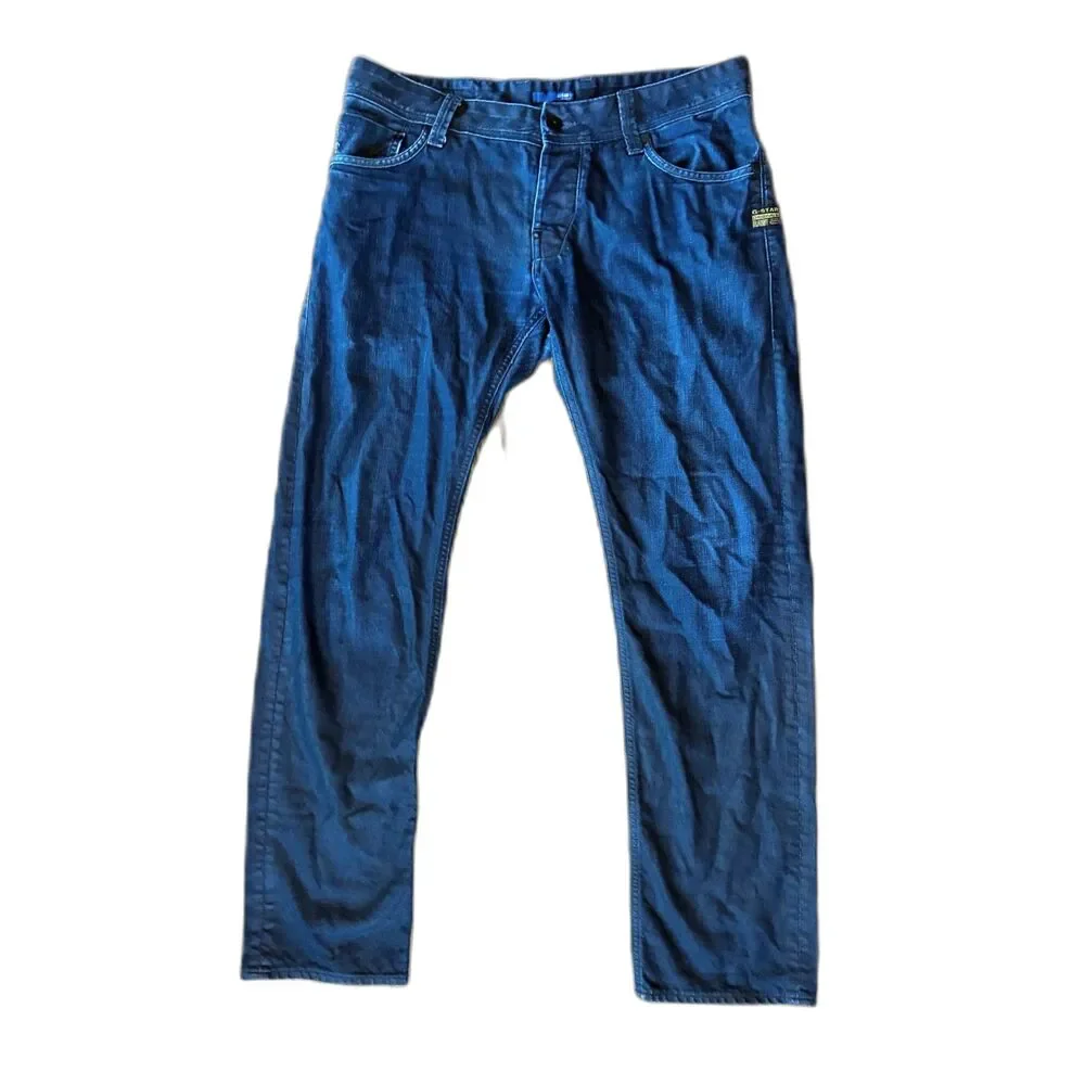 G-STAR Raw 01 Blue Straight Leg Denim Jeans Pants Trousers   Mens Size 32